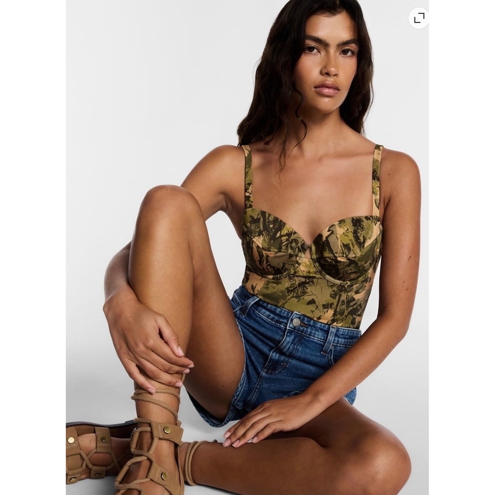 Gorpcore Kacey Musgraves Lee Camo Underwire Swimsuit XL Country Print NEW Mossy